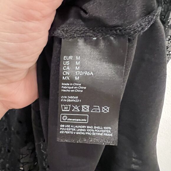 H&M HM Conscious Organza Kaftan DRESS Black BLOGGERS SOLD OUT STYLE Medium - Picture 8 of 11